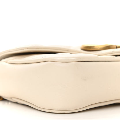 Gucci Calfskin Matelasse Super Mini GG Marmont Shoulder Bag White 9 of 10