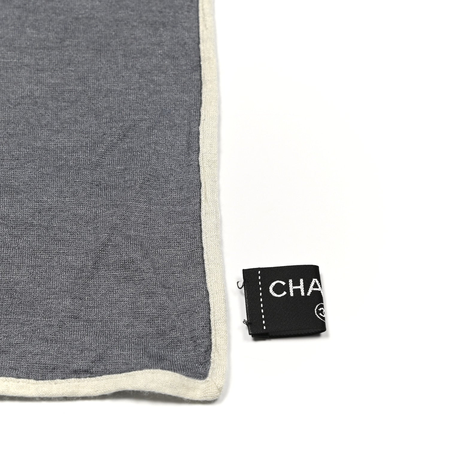 Chanel Cashmere Silk CC Scarf Grey 4 of 4