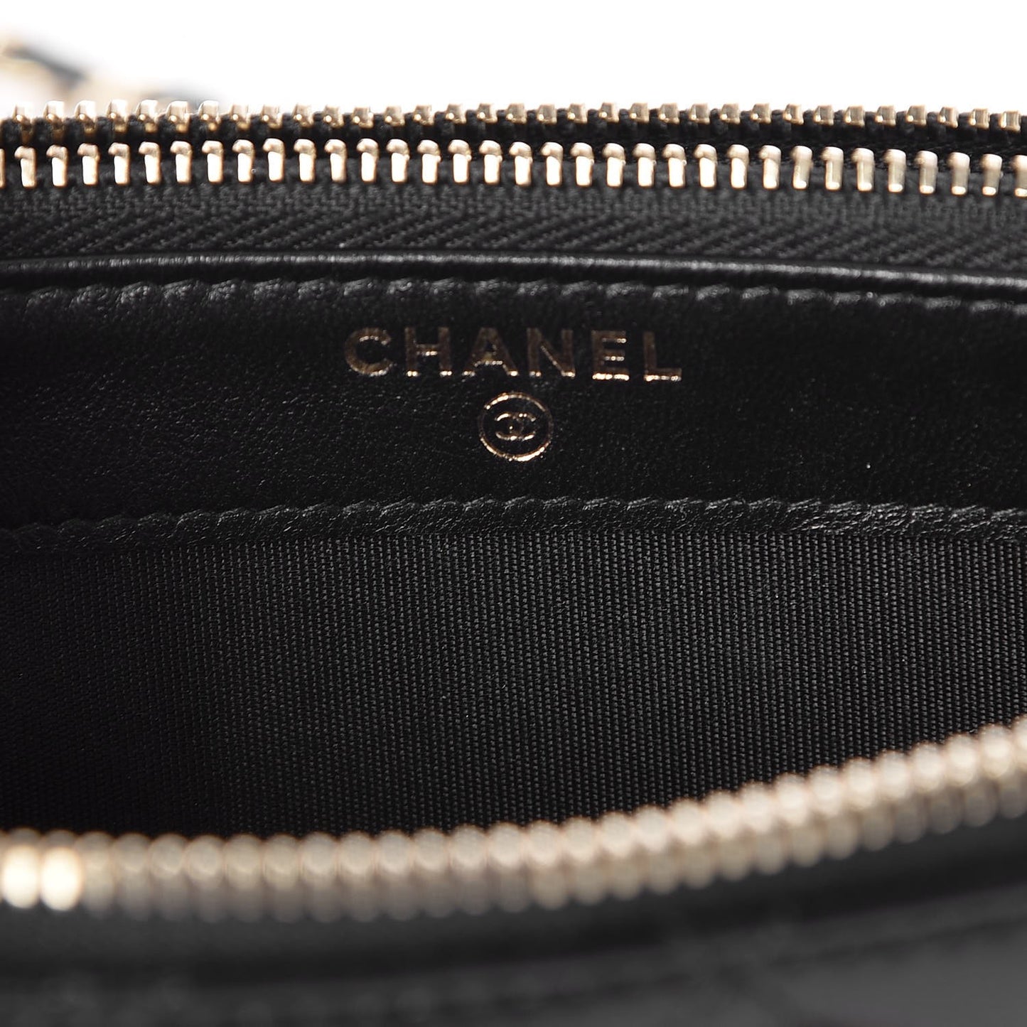 Metallic Lambskin Flat Quilted Clutch With Chain Black