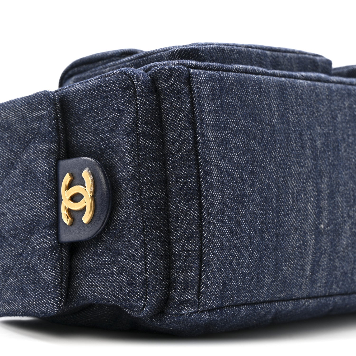 Chanel Washed Denim Quilted Maxi Trendy Pockets Hobo Dark Blue 9 of 11