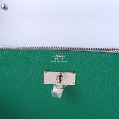 Hermes Epsom Kelly Wallet To Go Vert Jade Bleu Brume 9 of 10