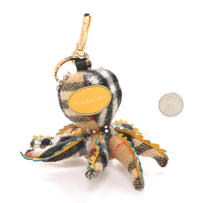 Burberry Cashmere Embellished Sally The Octopus Bag Charm Antique Yellow Multicolor 2 of 4