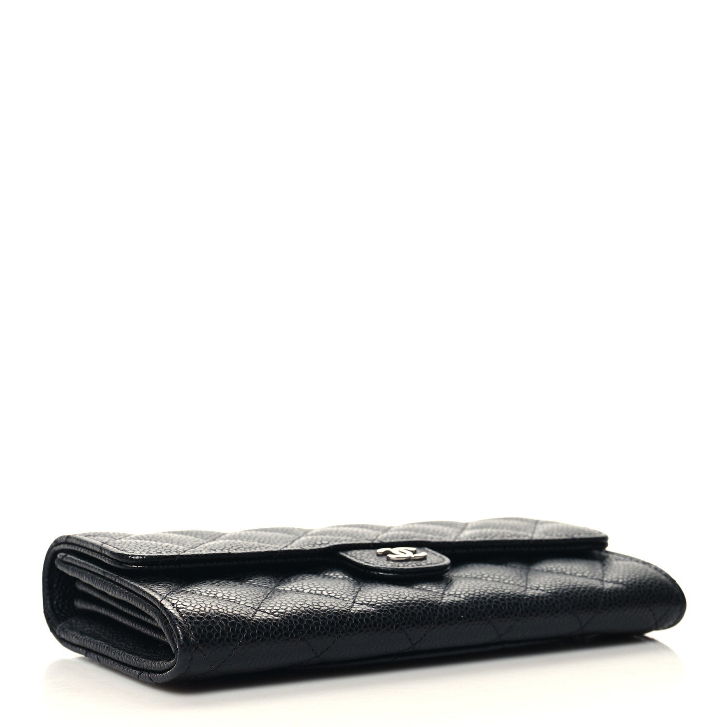 Chanel Caviar Quilted Large Gusset Flap Wallet Black 4 of 9