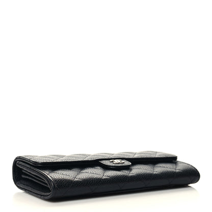 Chanel Caviar Quilted Large Gusset Flap Wallet Black 4 of 9