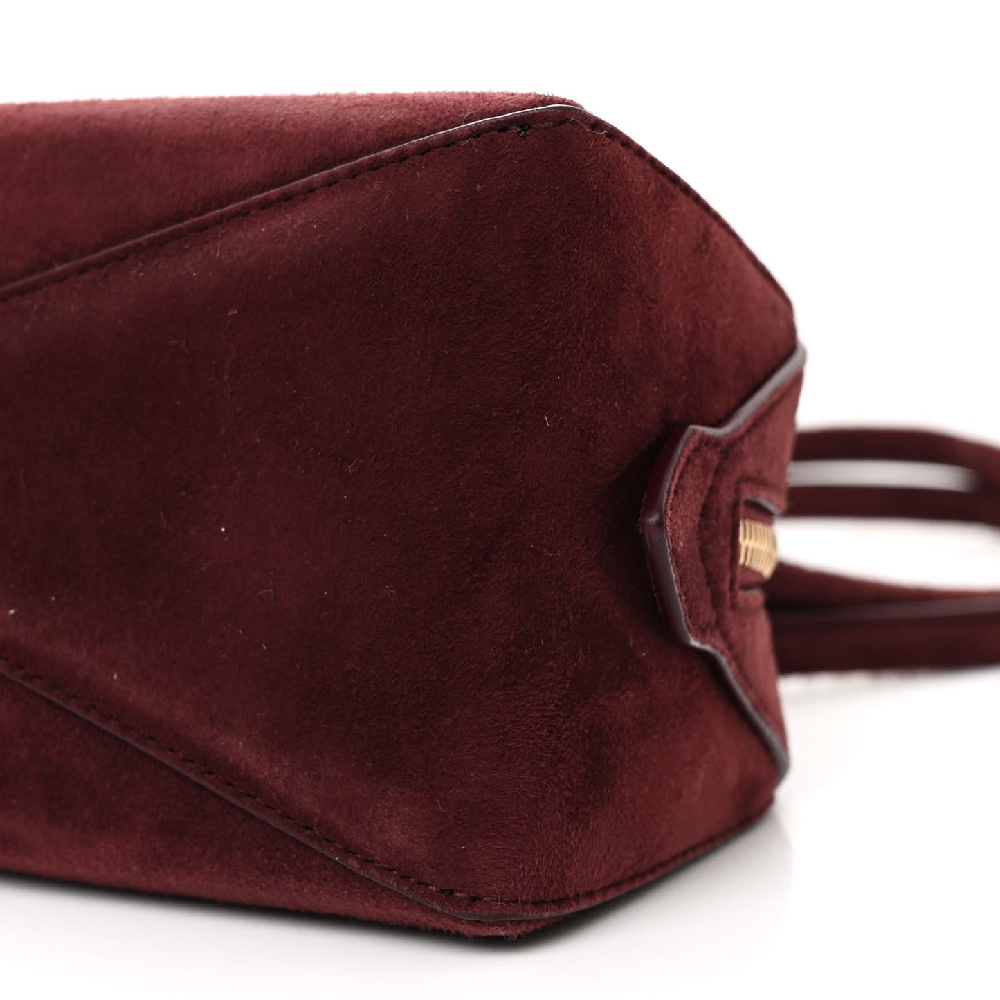 Suede Goatskin Medium Le Teckel Bag Rouge Grenat