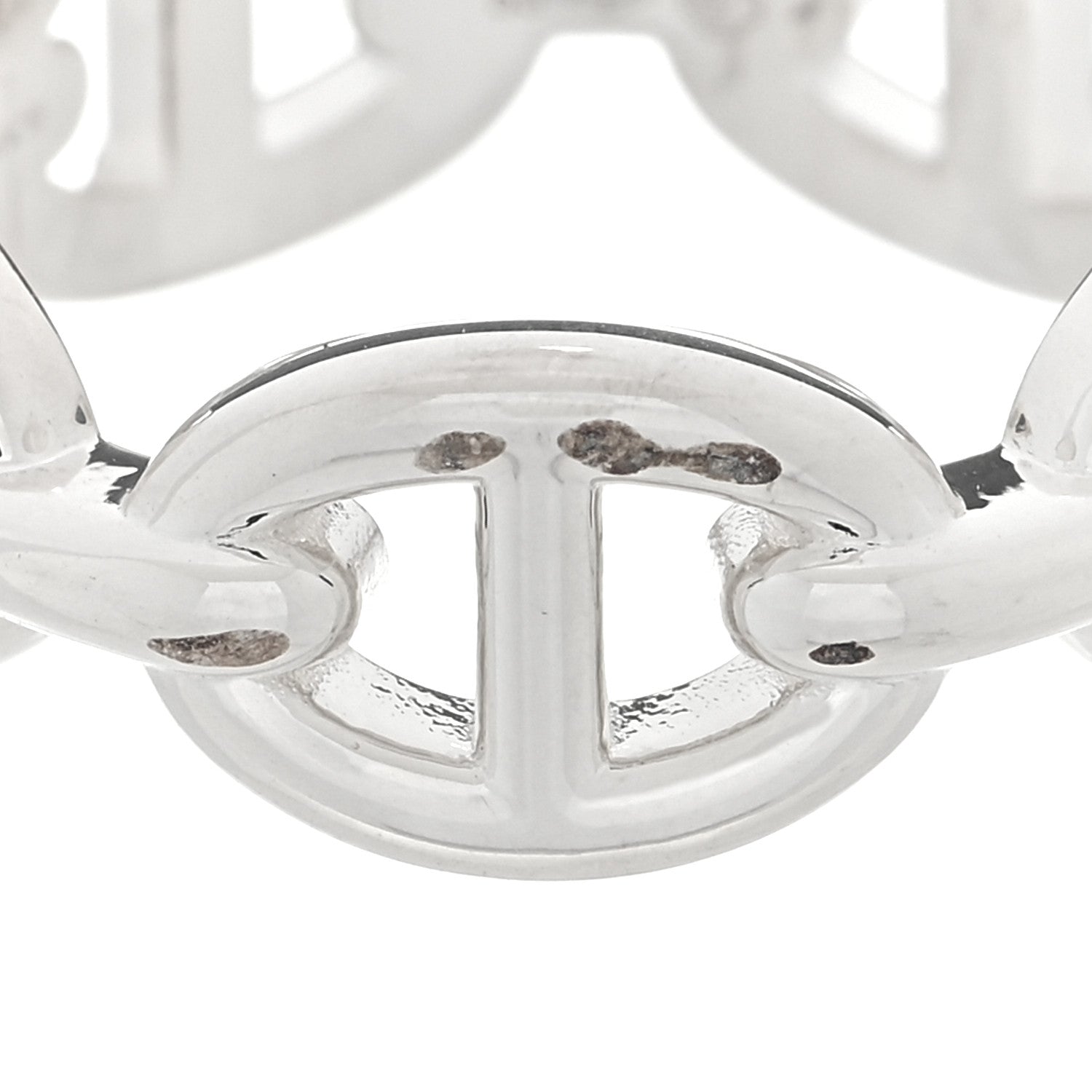 Hermes Sterling Silver PM Chaine d'Ancre Enchainee Band Ring 53 6.25 5 of 5