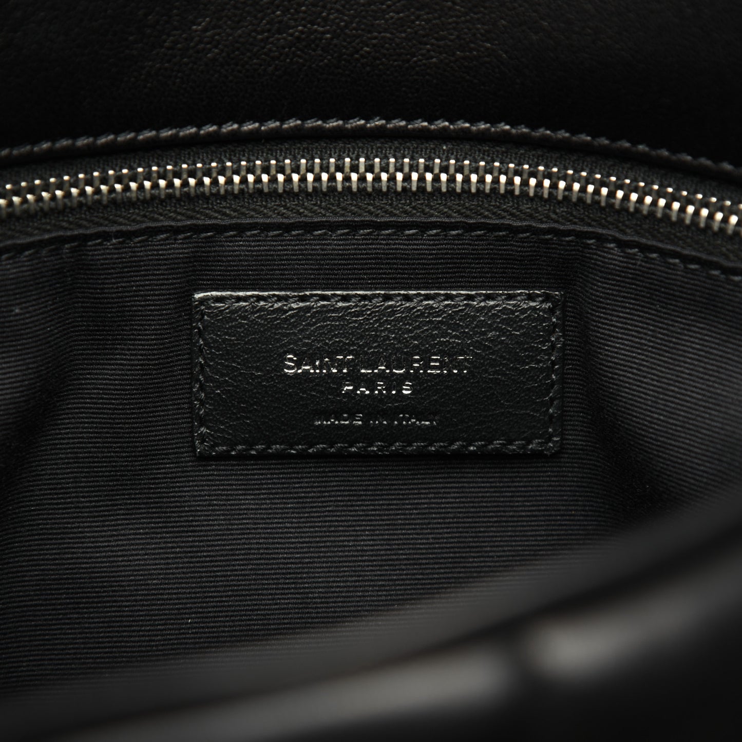 Lambskin Quilted Medium Loulou Puffer Monogram Chain Satchel Black