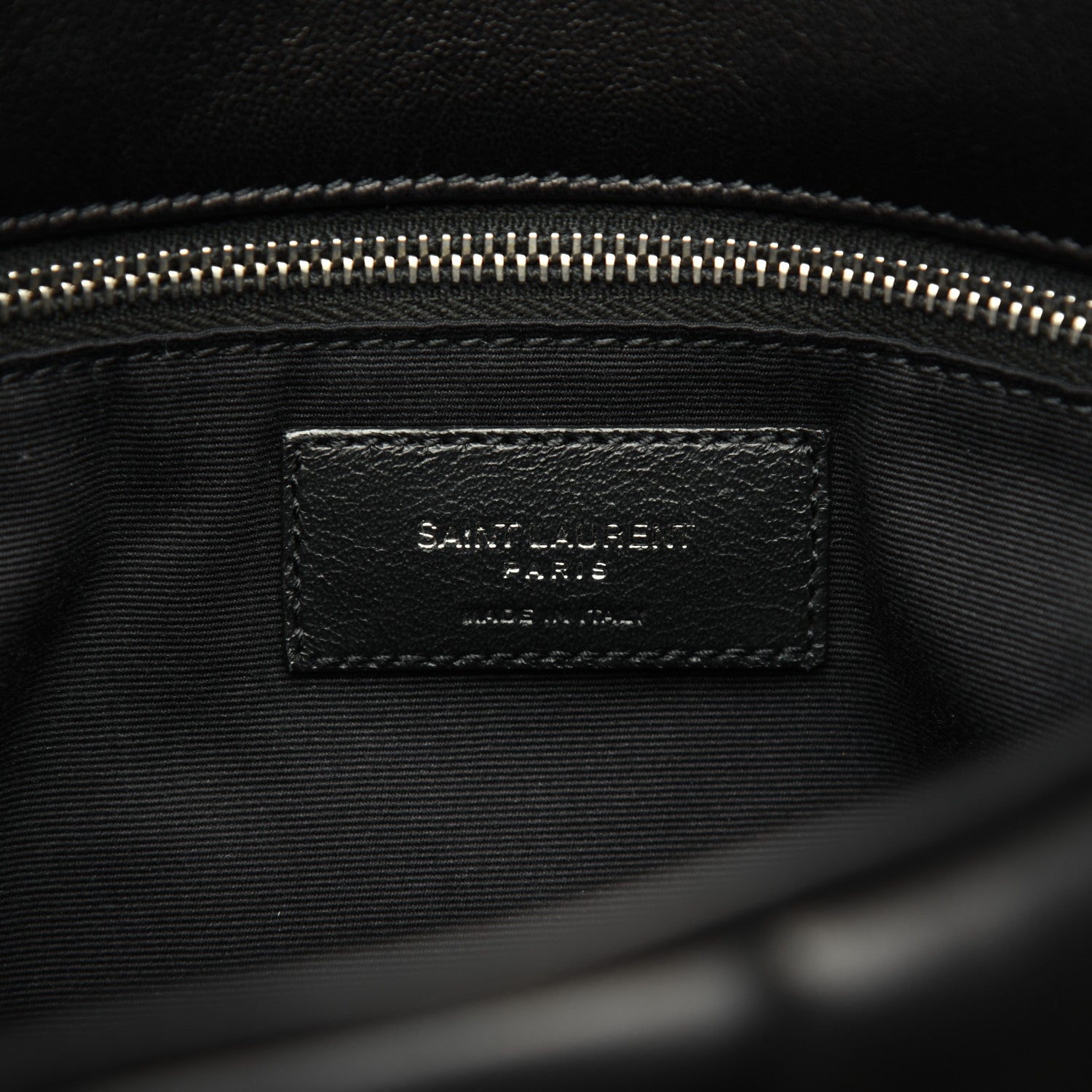 Saint Laurent Lambskin Quilted Medium Loulou Puffer Monogram Chain Satchel Black 9 of 23