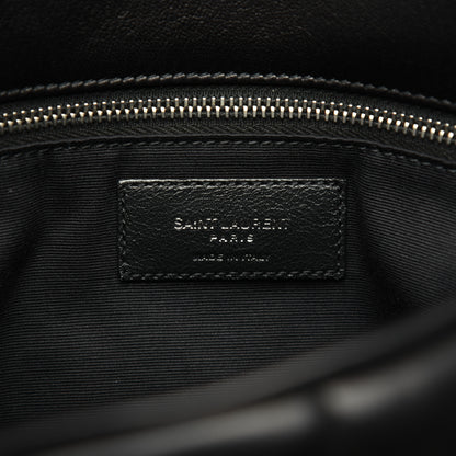 Saint Laurent Lambskin Quilted Medium Loulou Puffer Monogram Chain Satchel Black 9 of 23