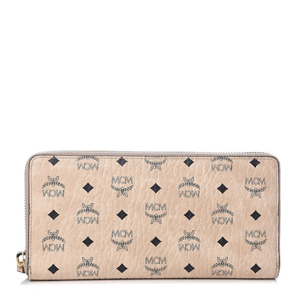 MCM Visetos Large Zip Around Large Wallet Beige 1 of 6