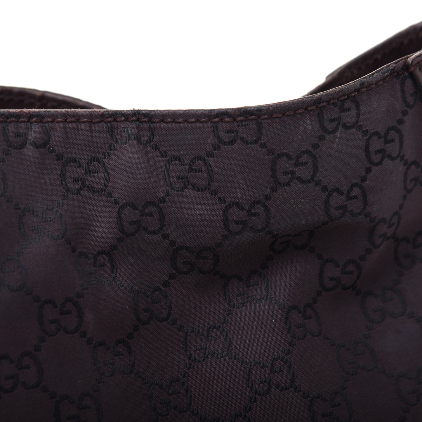 Nylon Monogram Signature Hobo Shoulder Bag Dark Brown