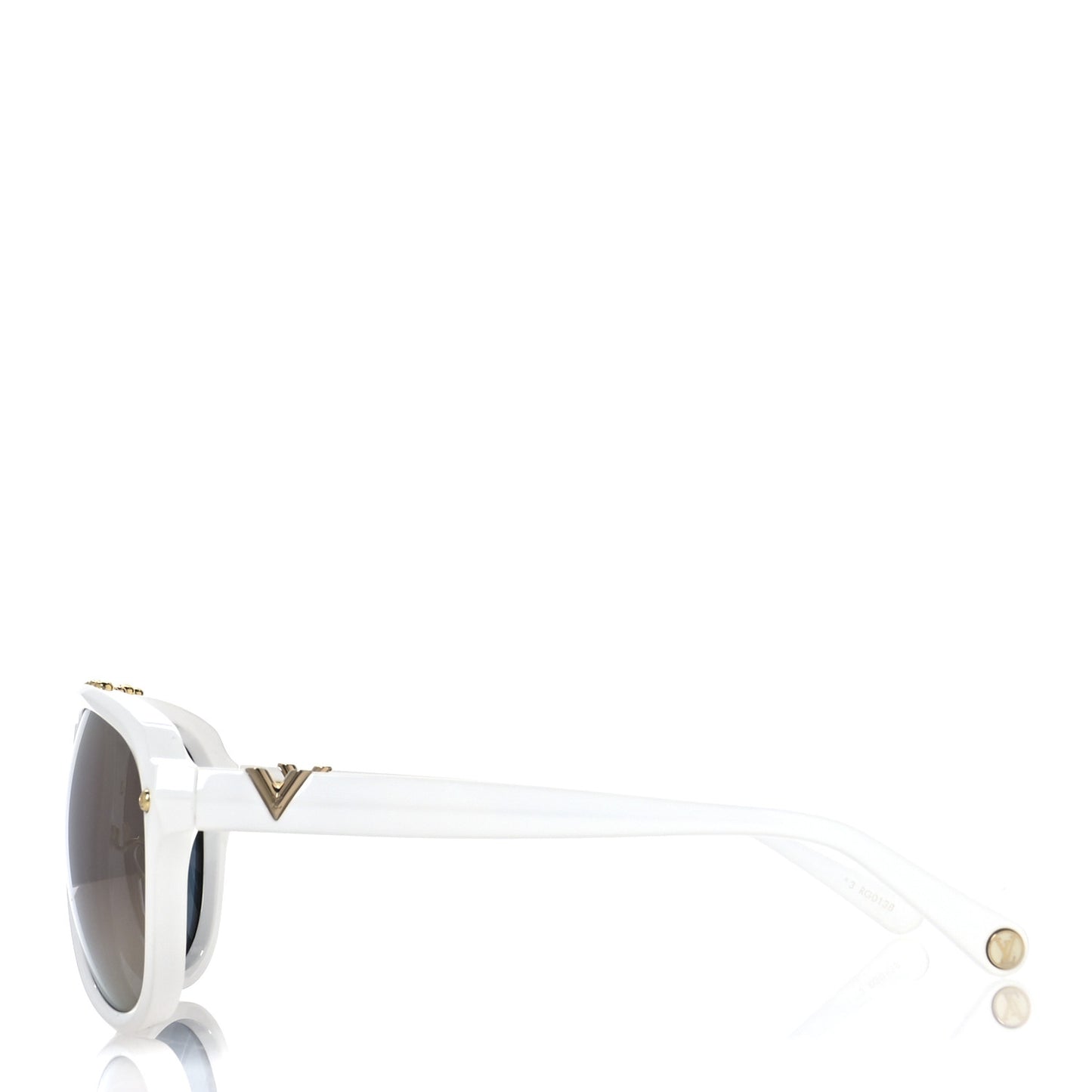 Acetate Aviator Serpico Studded Sunglasses Z2358W White
