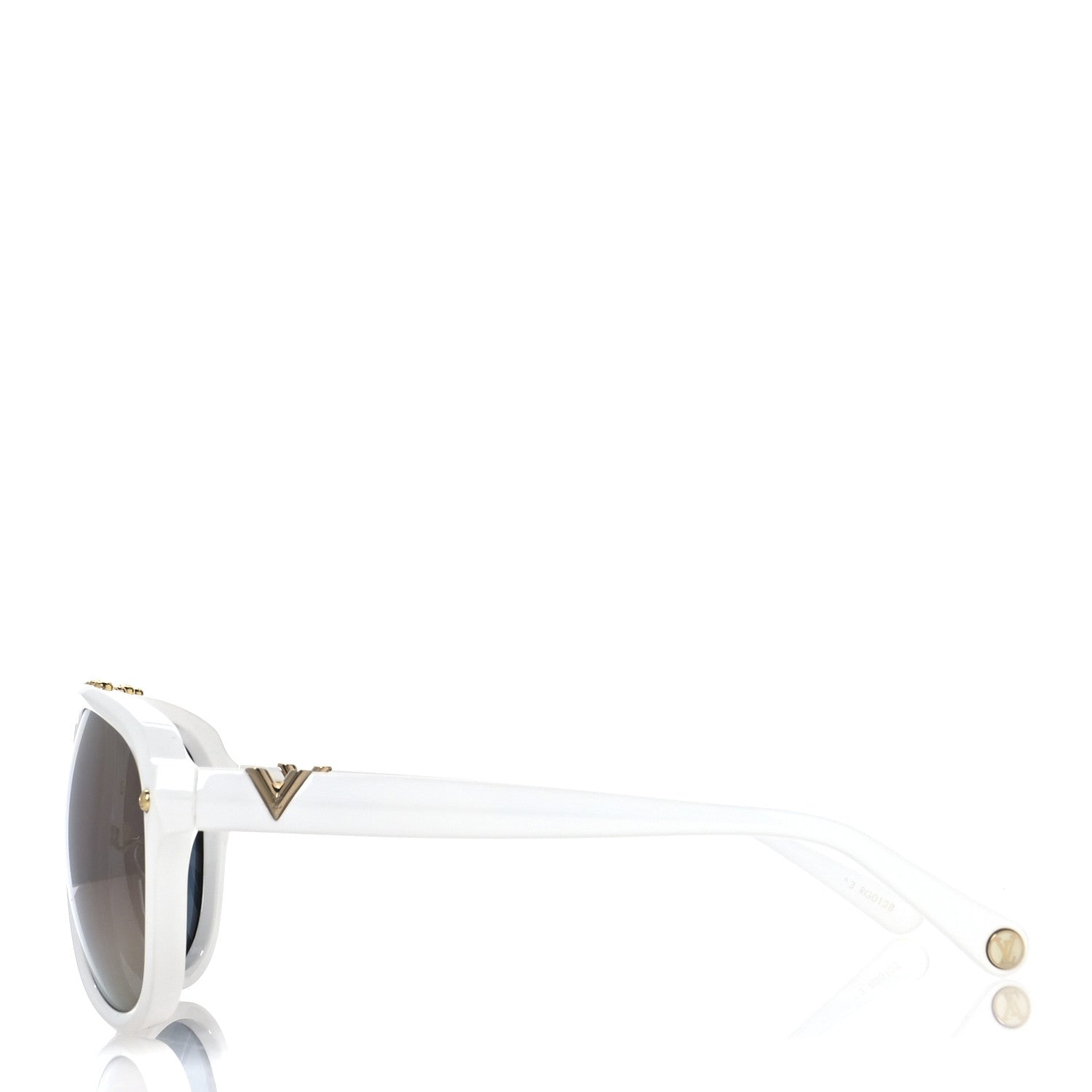 Louis Vuitton Acetate Aviator Serpico Studded Sunglasses Z2358W White 3 of 9