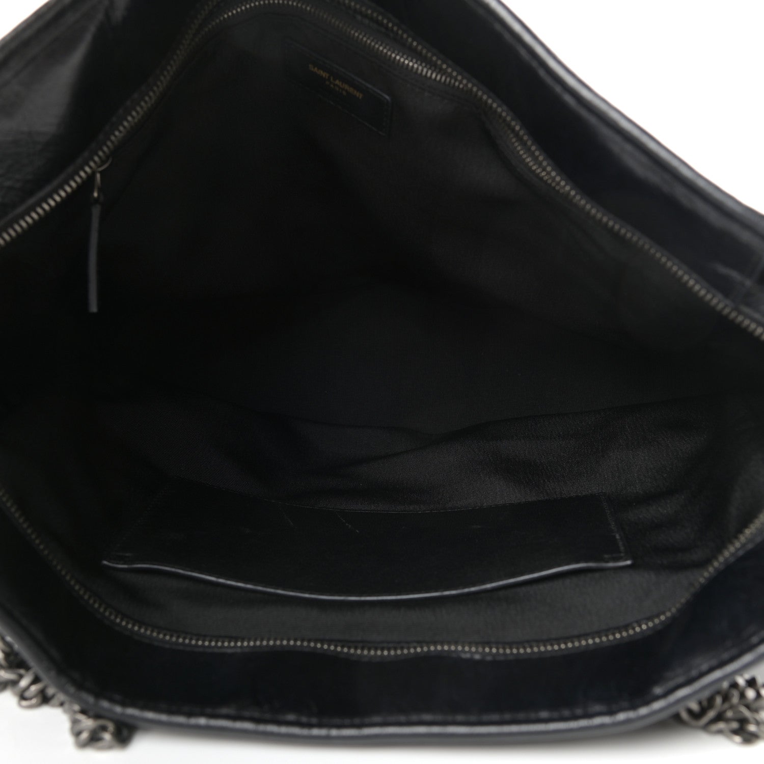 Saint Laurent Crinkled Calfskin Matelasse Monogram Large Niki Shopping Tote Bag Black 6 of 10