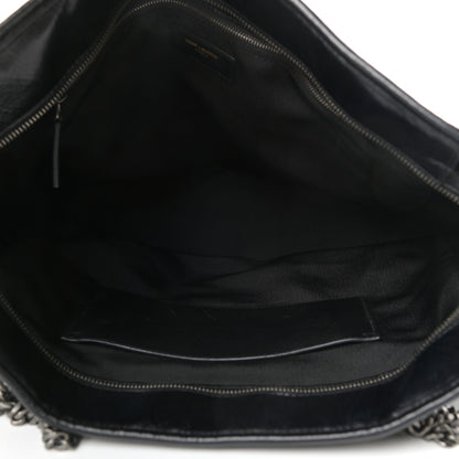 Saint Laurent Crinkled Calfskin Matelasse Monogram Large Niki Shopping Tote Bag Black 6 of 10