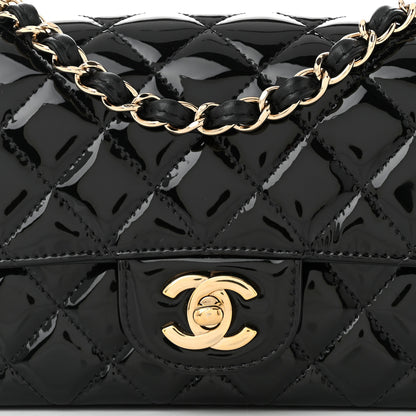 Chanel Patent Calfskin Quilted Mini Rectangular Flap Black 8 of 11