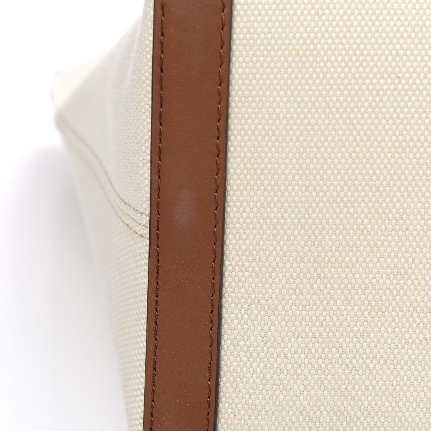 Calfskin Canvas Medium Society Tote Natural Malt Brown