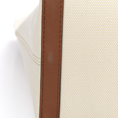 Burberry Calfskin Canvas Medium Society Tote Natural Malt Brown 11 of 13