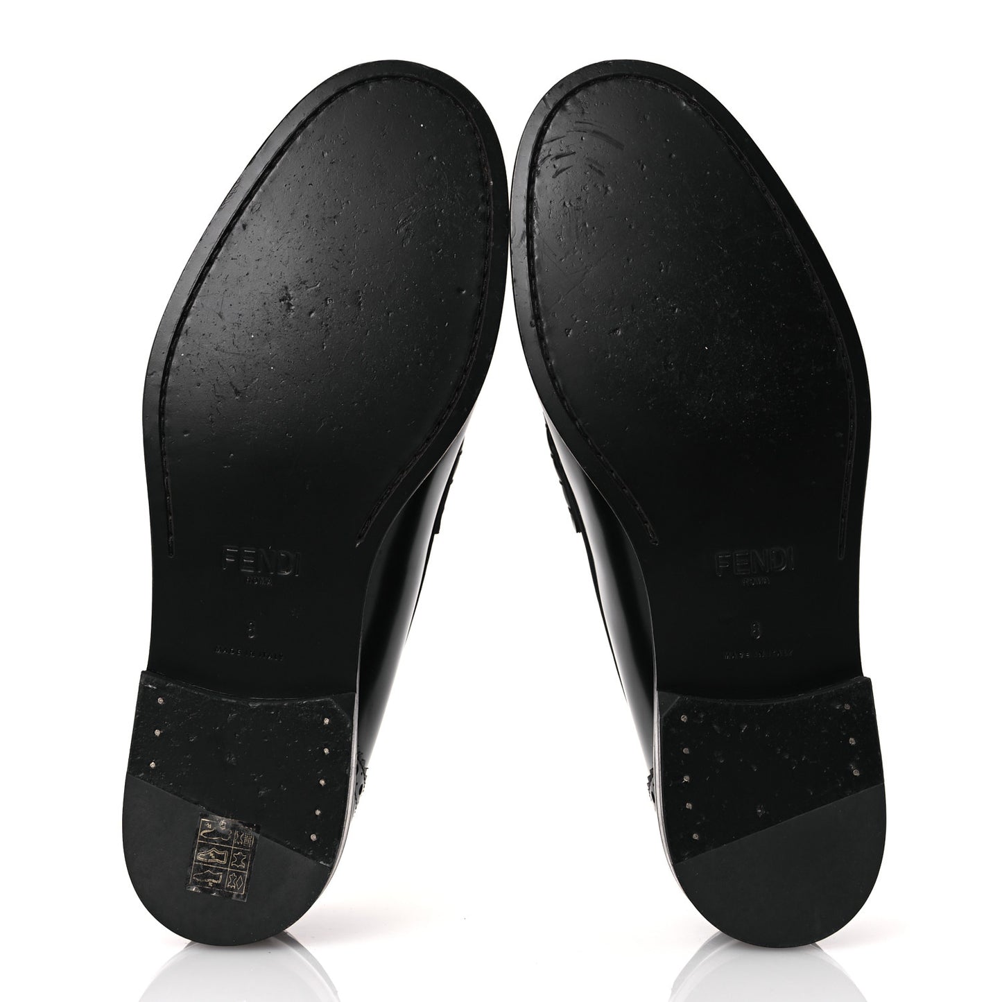 Vitello Mens O'Lock Loafers 8 Black