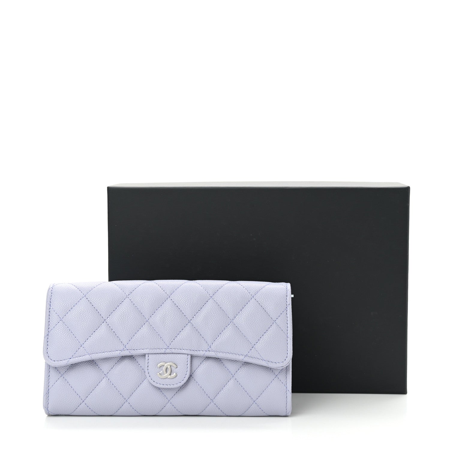 Chanel Caviar Quilted Large Flap Wallet Light Purple 8 of 8