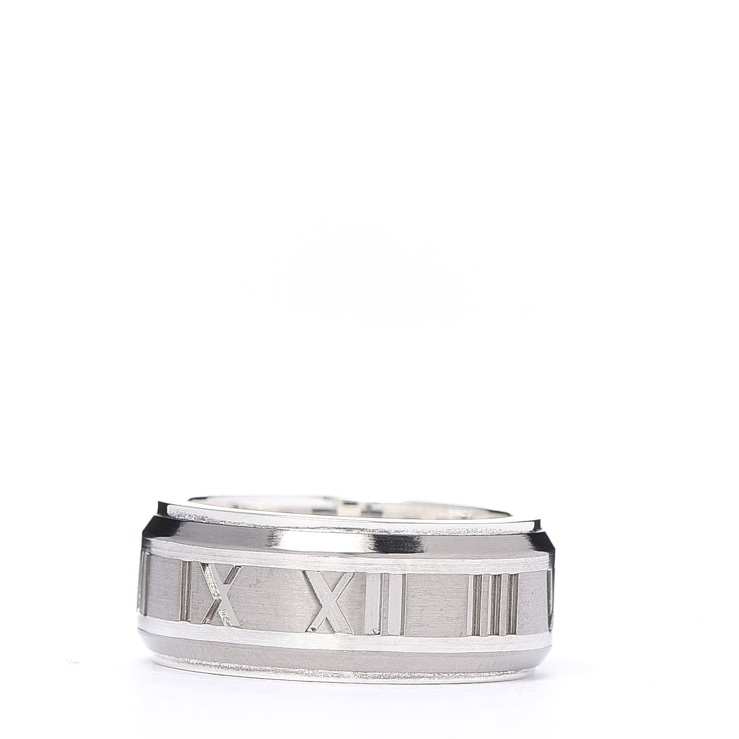 Tiffany Sterling Silver Titanium Atlas Band Ring 53 6.25 3 of 6