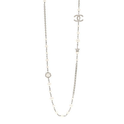 Chanel Pearl CC Star Long Necklace Silver 1 of 5