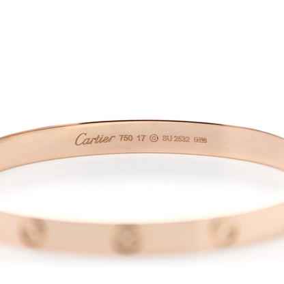Cartier 18K Pink Gold LOVE Bracelet 17 3 of 3