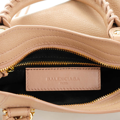 Balenciaga Chevre Gold Metallic Edge Hardware Mini City Rose Des Sables 7 of 8