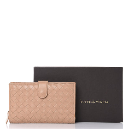 Bottega Veneta Nappa Intrecciato Continental Snap Wallet Dusty Rose 7 of 15