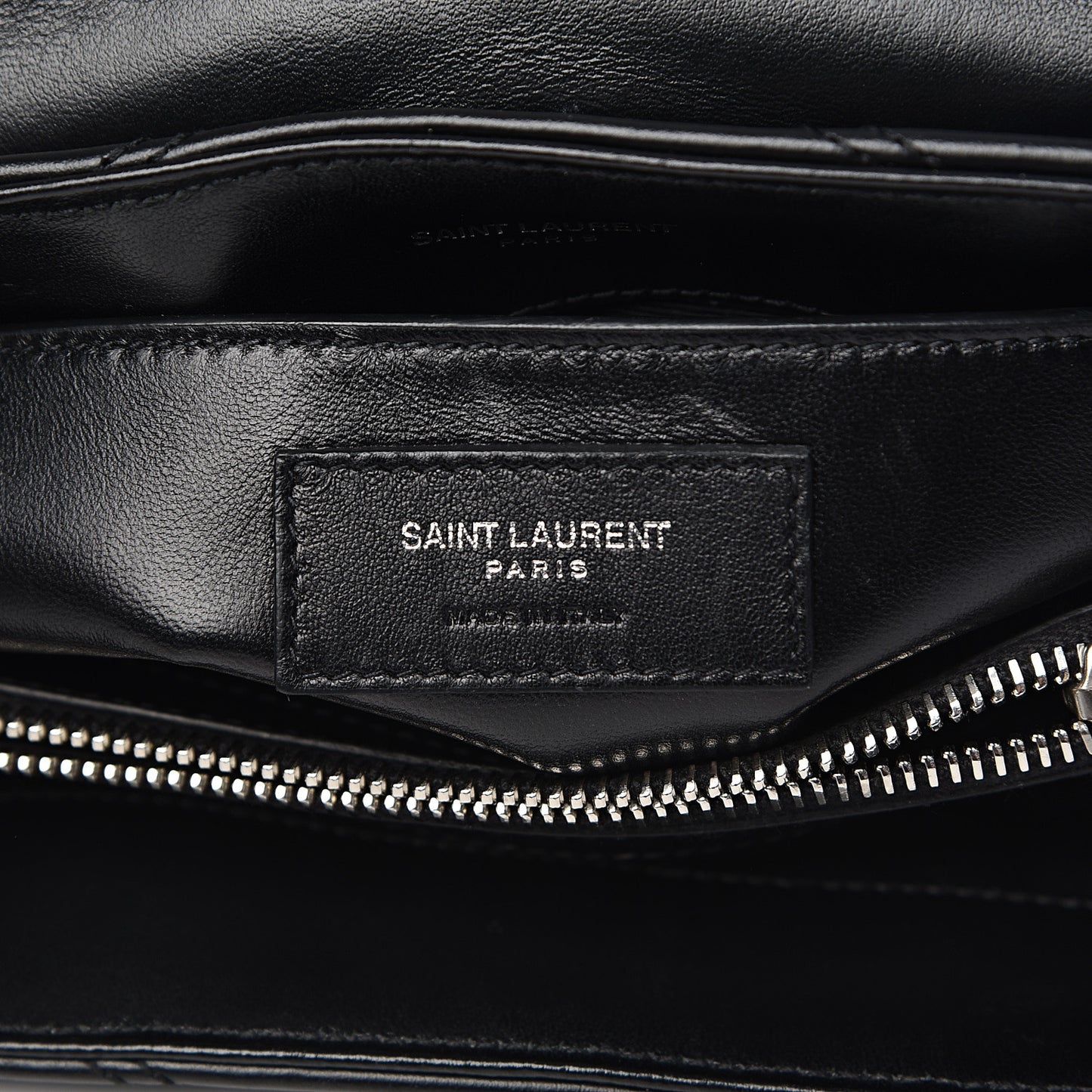 Calfskin Y Quilted Studded Monogram Small Loulou Chain Satchel Black