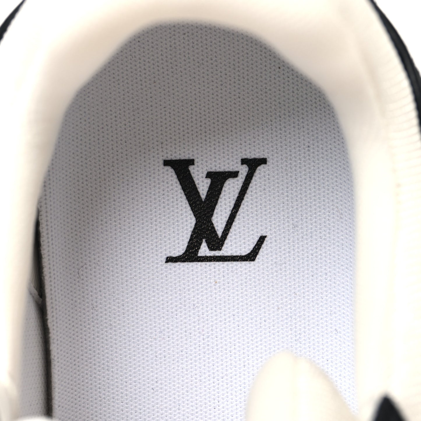 Calfskin Embossed Monogram Denim Womens LV Trainer Sneakers 38.5 Black