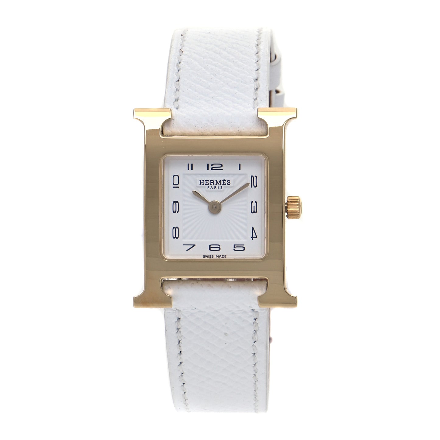 Stainless Steel Epsom 21mm Heure H Hour Quartz Watch Blanc