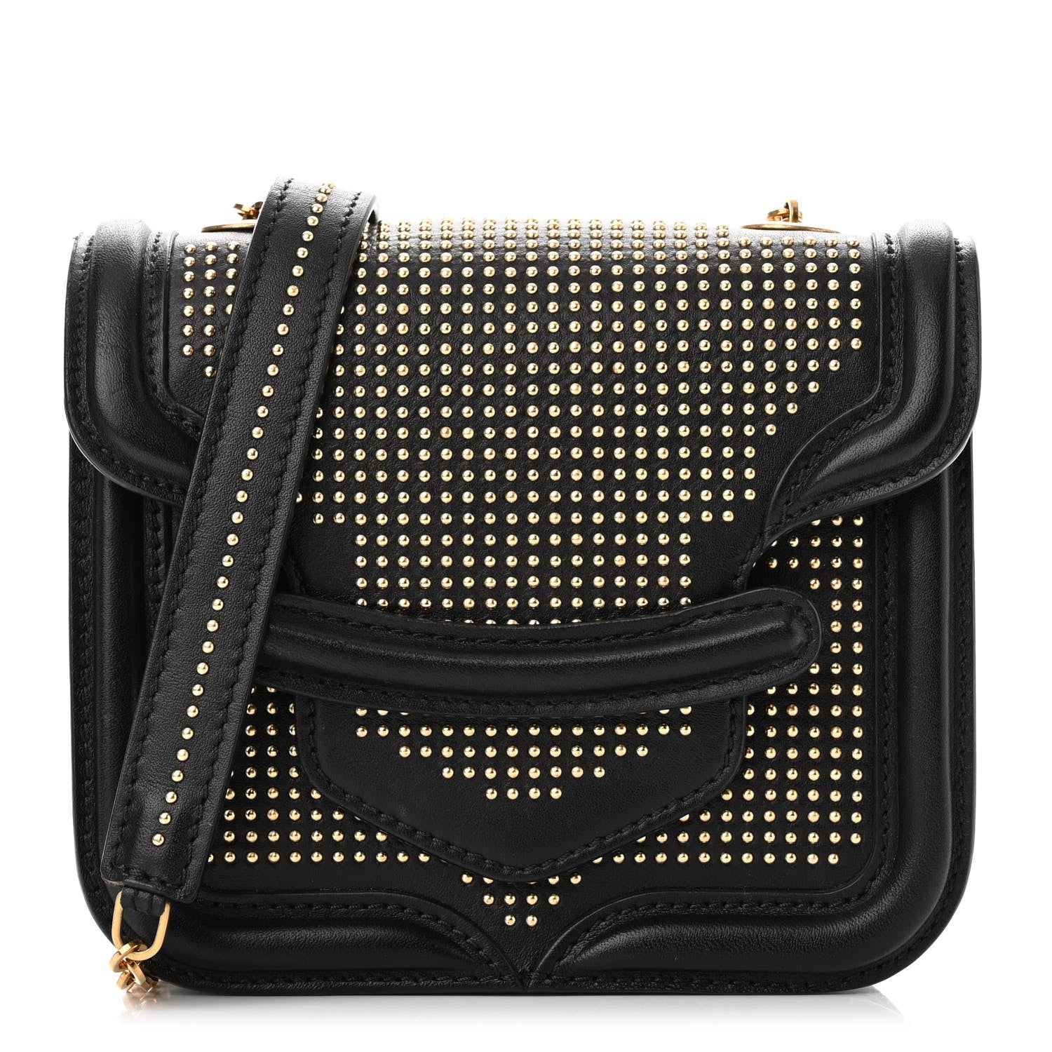 Alexander McQueen Calfskin Studded Mini Heroine Chain Satchel Black 1 of 9