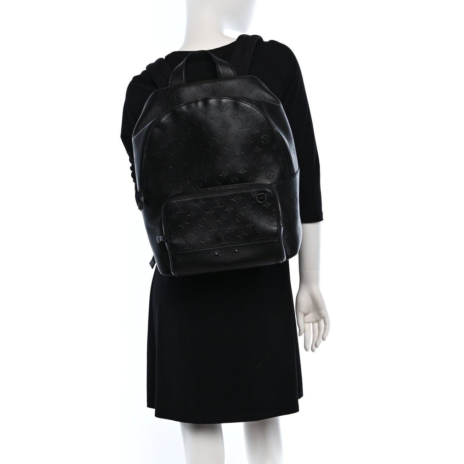 Louis Vuitton Calfskin Monogram Shadow Racer Backpack Black 2 of 9