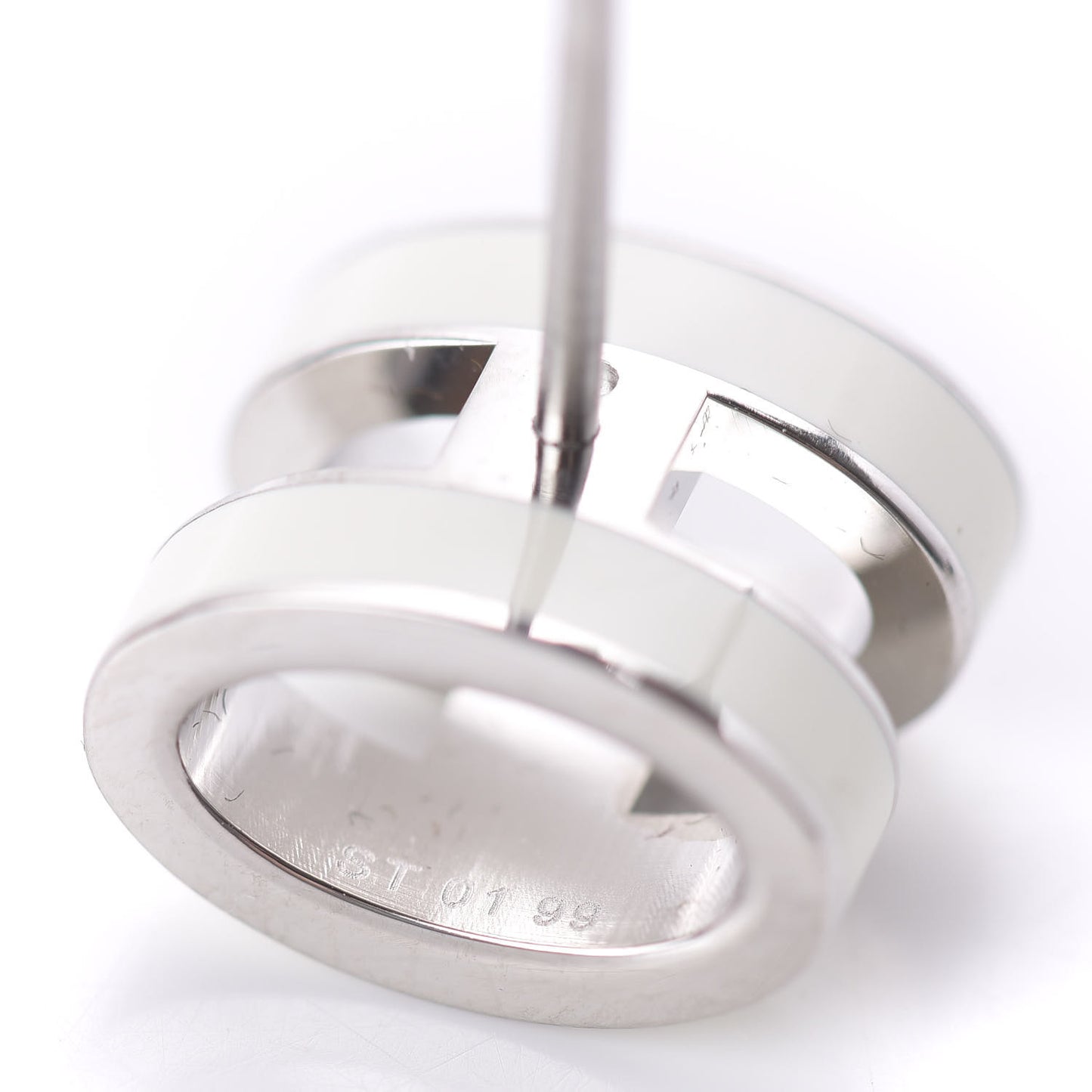 Palladium Lacquered Pop H Earrings White