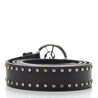 Saint Laurent Calfskin Studded Monogram Belt 85 34 Black 2 of 5