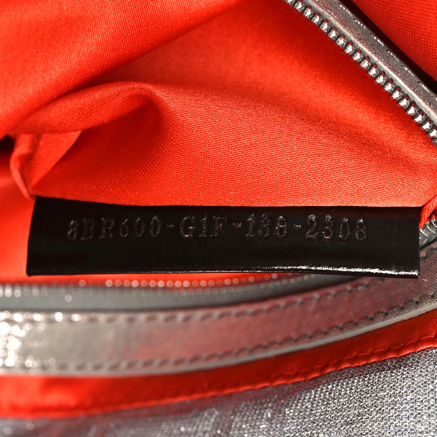 Metallic Lurex Zucca Vitello Baguette Argento