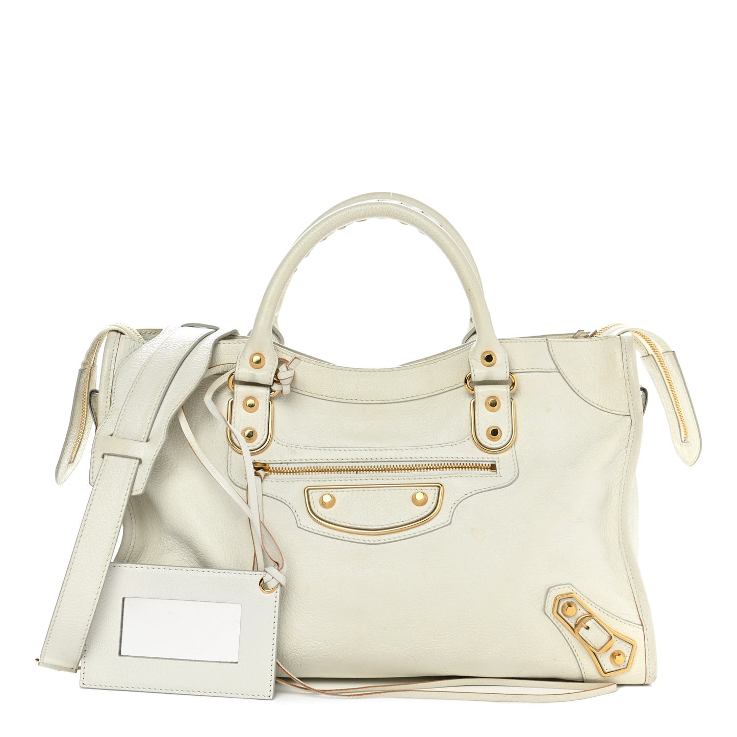 Chevre Gold Metallic Edge Hardware City White