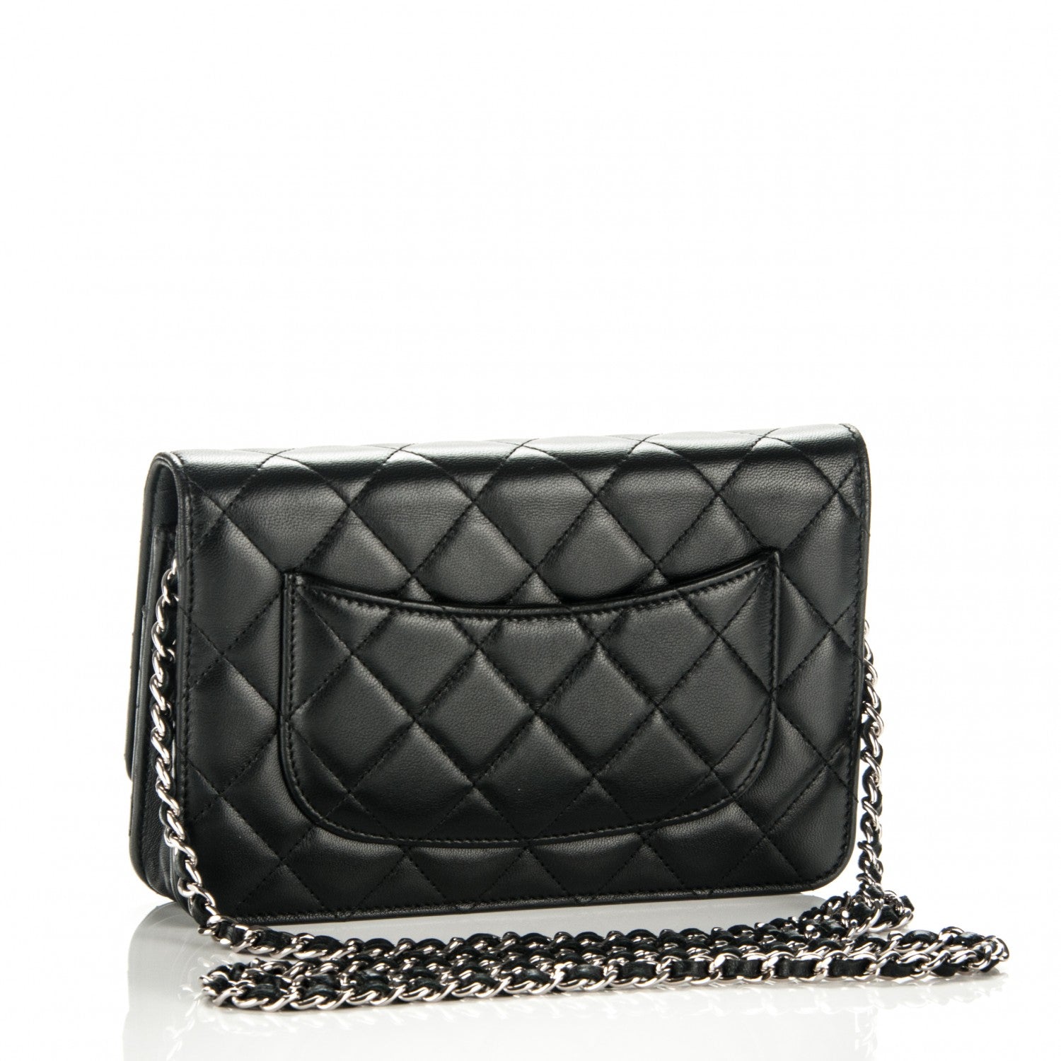 Chanel Lambskin Quilted Wallet On Chain WOC Black 3 of 8
