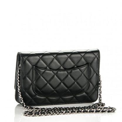 Chanel Lambskin Quilted Wallet On Chain WOC Black 3 of 8