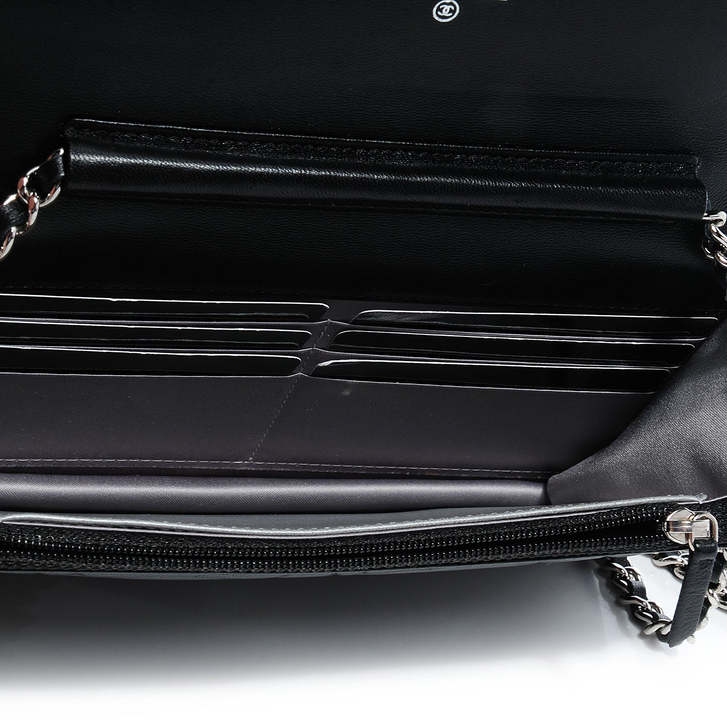 Chanel Lambskin Camellia Wallet on Chain WOC Black 7 of 9