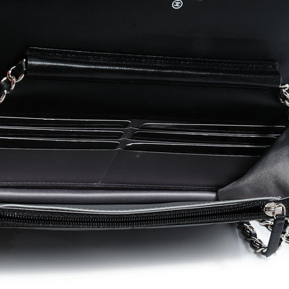 Chanel Lambskin Camellia Wallet on Chain WOC Black 7 of 9