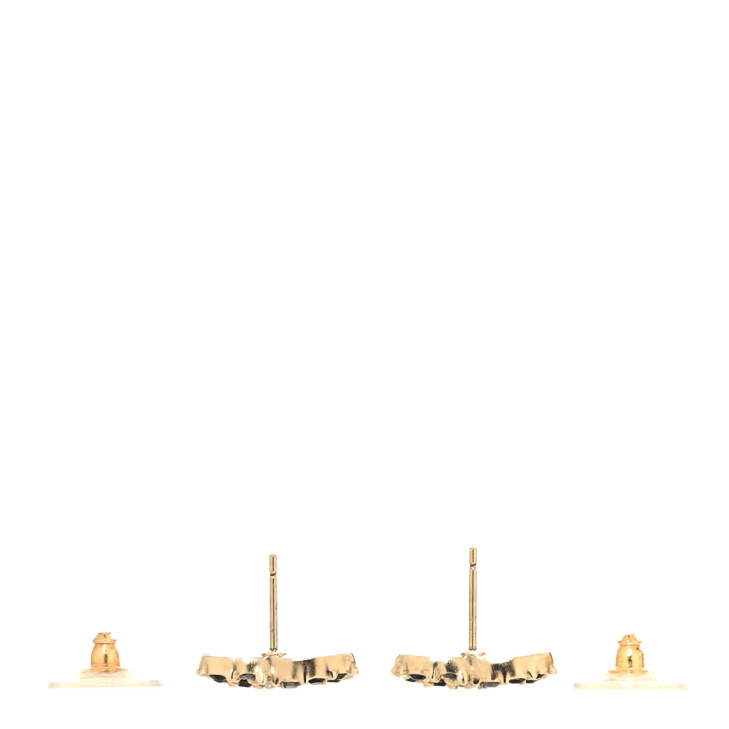 Chanel Crystal CC Earrings Gold Black Multicolor 3 of 4