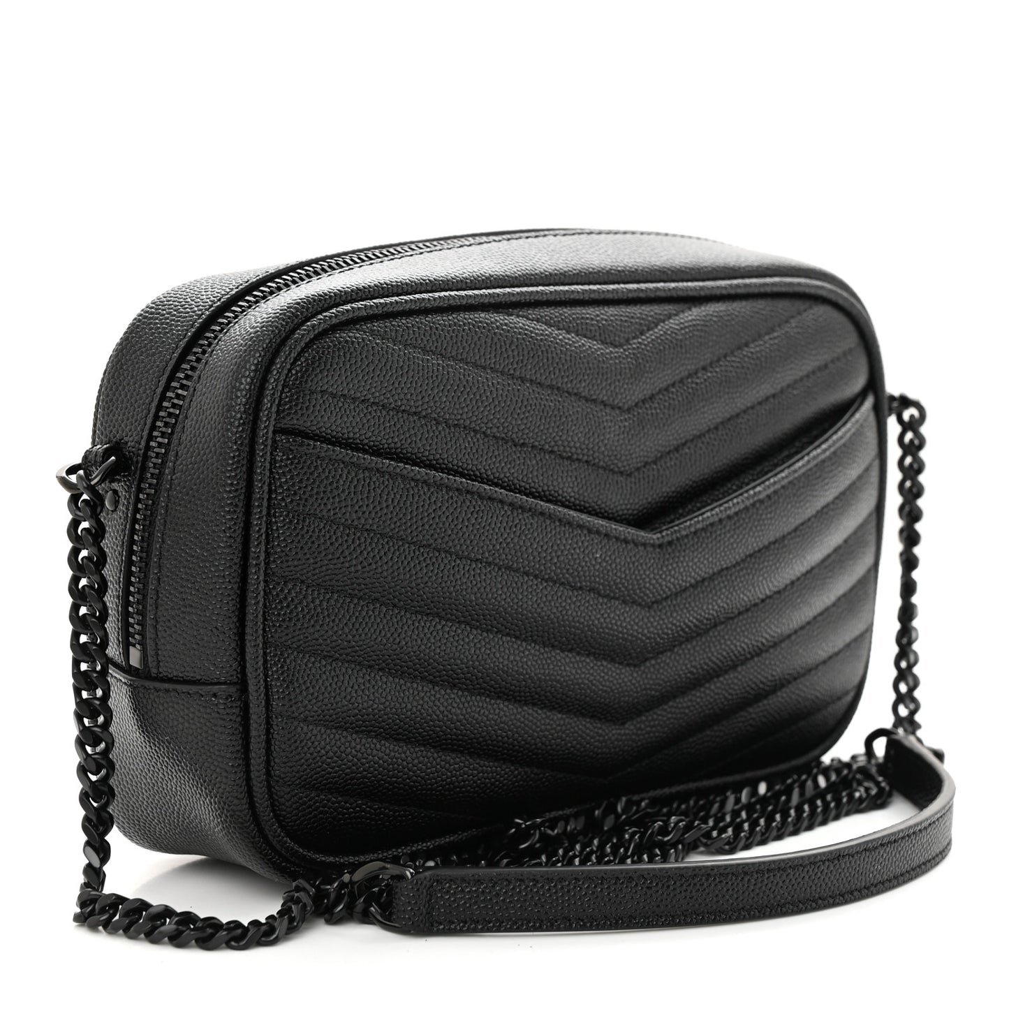 Grain De Poudre Matelasse Monochrome Monogram Mini Lou Camera Bag Black