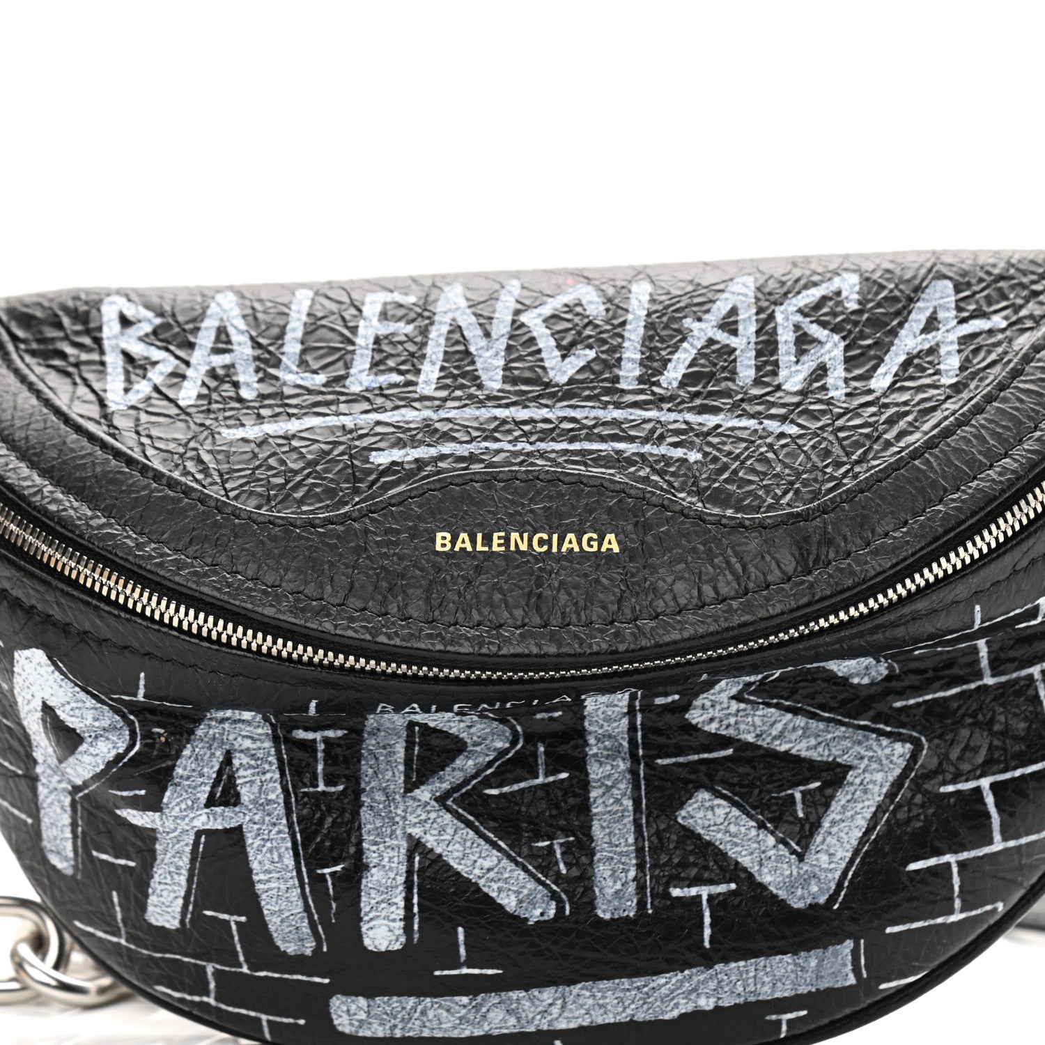 Balenciaga Agneau Arena Graffiti All Over XXS Souvenir Belt Bag Black White 10 of 10