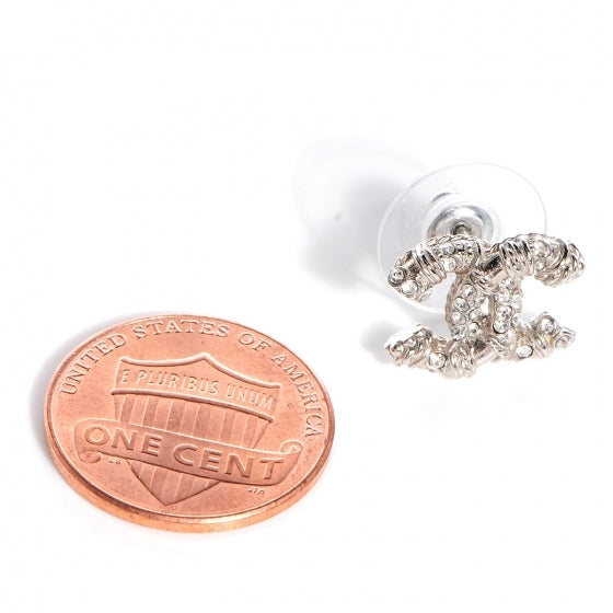 Crystal CC Earrings Silver