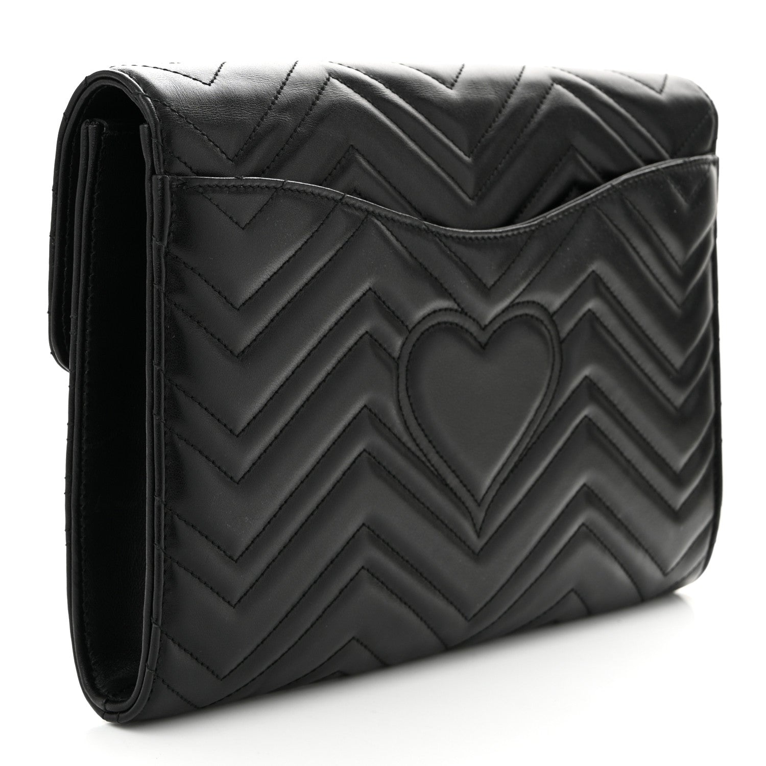 Gucci Calfskin Matelasse GG Marmont Clutch Black 3 of 11