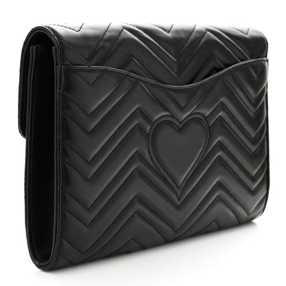 Gucci Calfskin Matelasse GG Marmont Clutch Black 3 of 11