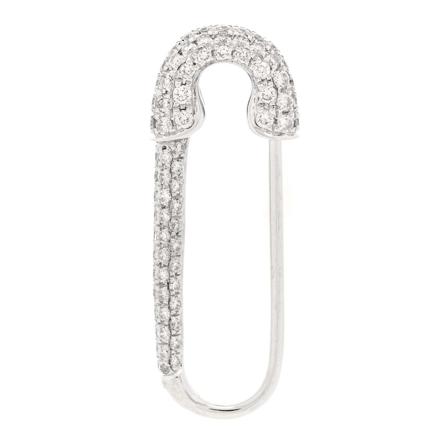 Anita Ko 18K White Gold Diamond Safety Pin Earring 1 of 3