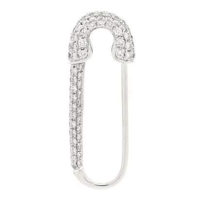 Anita Ko 18K White Gold Diamond Safety Pin Earring 1 of 3